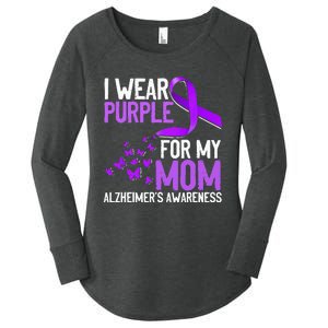 Wear Purple For My Mom Alzheimer´s Awareness Women's Perfect Tri Tunic Long Sleeve Shirt