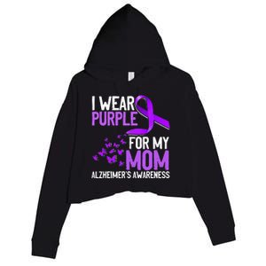 Wear Purple For My Mom Alzheimer´s Awareness Crop Fleece Hoodie