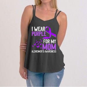 Wear Purple For My Mom Alzheimer´s Awareness Women's Strappy Tank