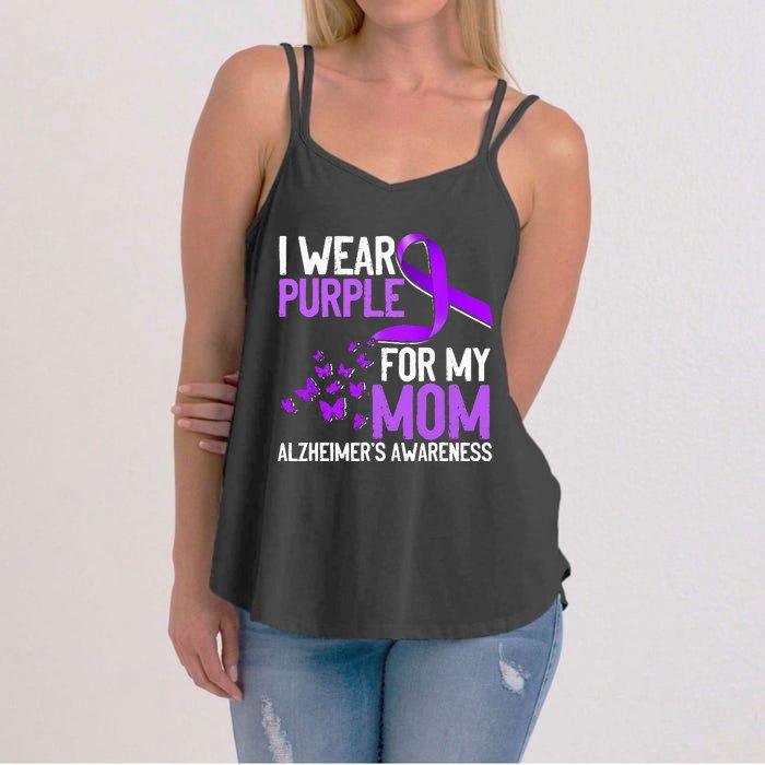 Wear Purple For My Mom Alzheimer´s Awareness Women's Strappy Tank