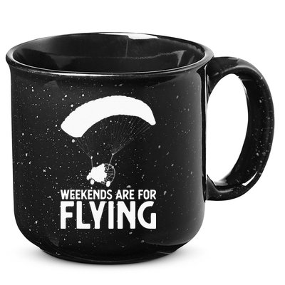 Weekends PPC Flying Powered Parachute 15oz Campfire Ceramic Mug