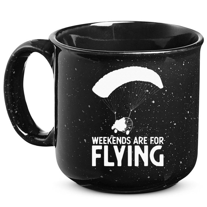 Weekends PPC Flying Powered Parachute 15oz Campfire Ceramic Mug