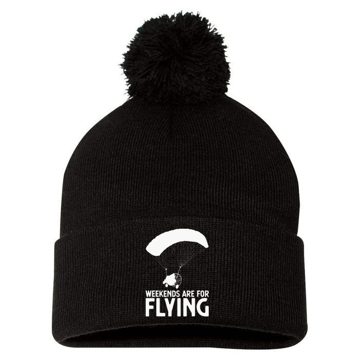 Weekends PPC Flying Powered Parachute Pom Pom 12in Knit Beanie