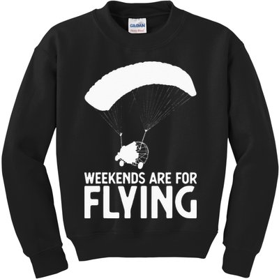 Weekends PPC Flying Powered Parachute Kids Sweatshirt