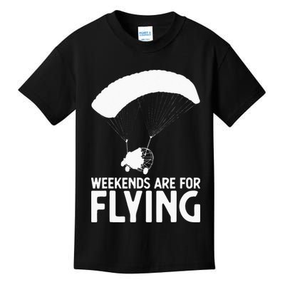 Weekends PPC Flying Powered Parachute Kids T-Shirt