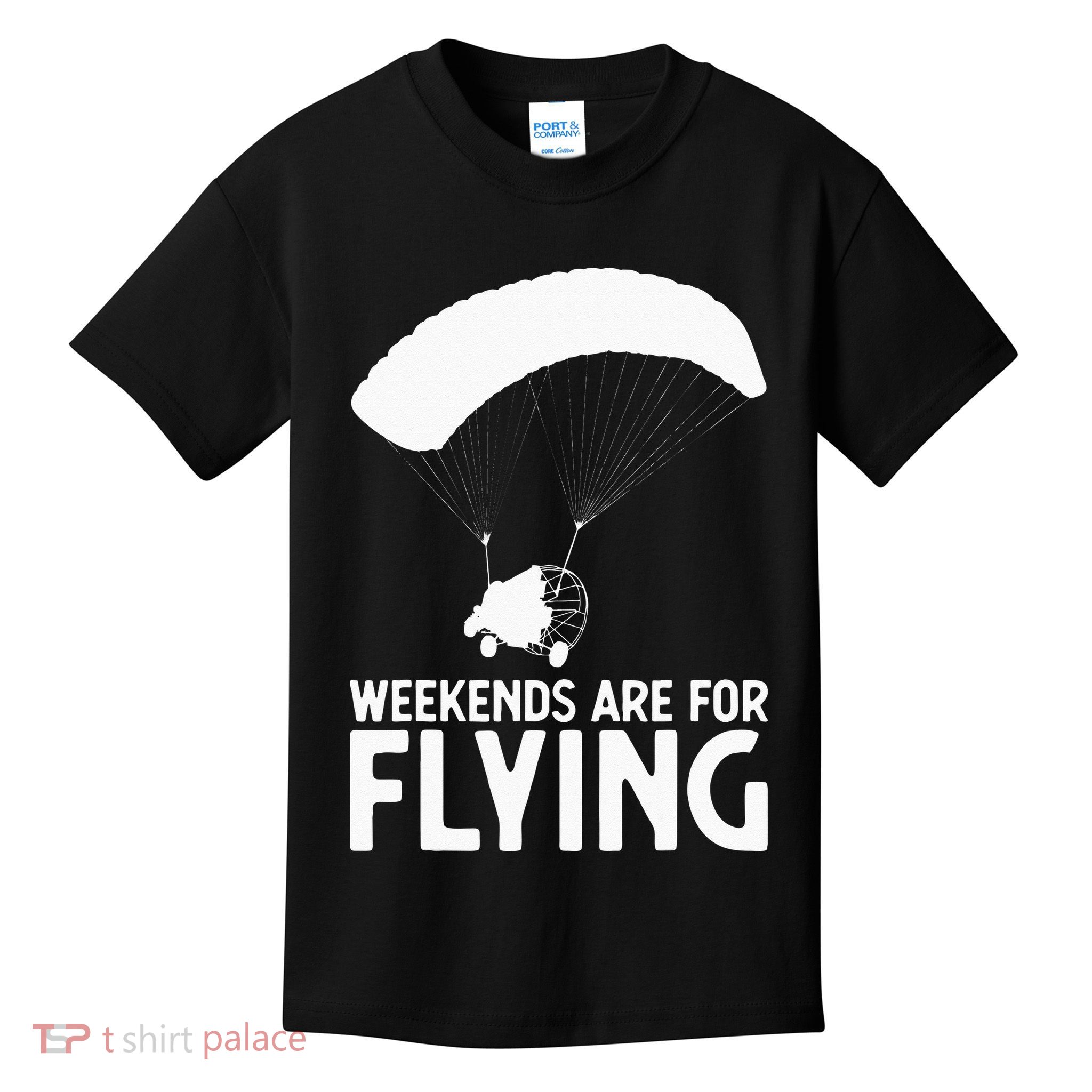 Weekends PPC Flying Powered Parachute Kids T-Shirt
