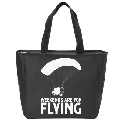Weekends PPC Flying Powered Parachute Zip Tote Bag