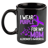 Wear Purple For My Mom Alzheimer´s Awareness 11oz C Handle Ceramic Mug