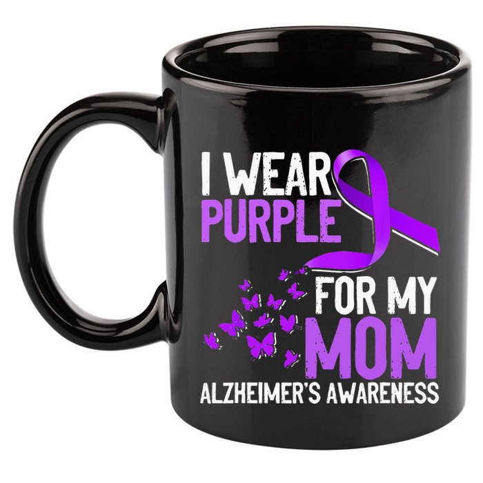 Wear Purple For My Mom Alzheimer´s Awareness 11oz C Handle Ceramic Mug
