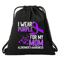 Wear Purple For My Mom Alzheimer´s Awareness Drawstring Bag