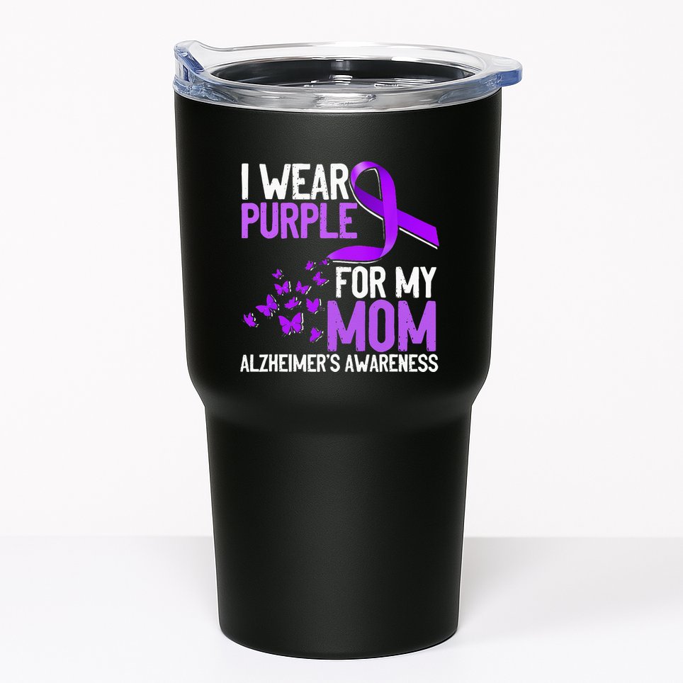 Wear Purple For My Mom Alzheimer´s Awareness Tumbler