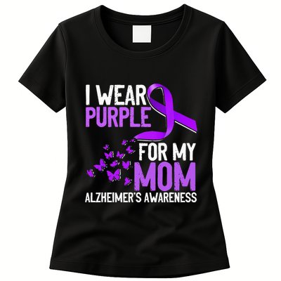Wear Purple For My Mom Alzheimer´s Awareness Womens T-Shirt