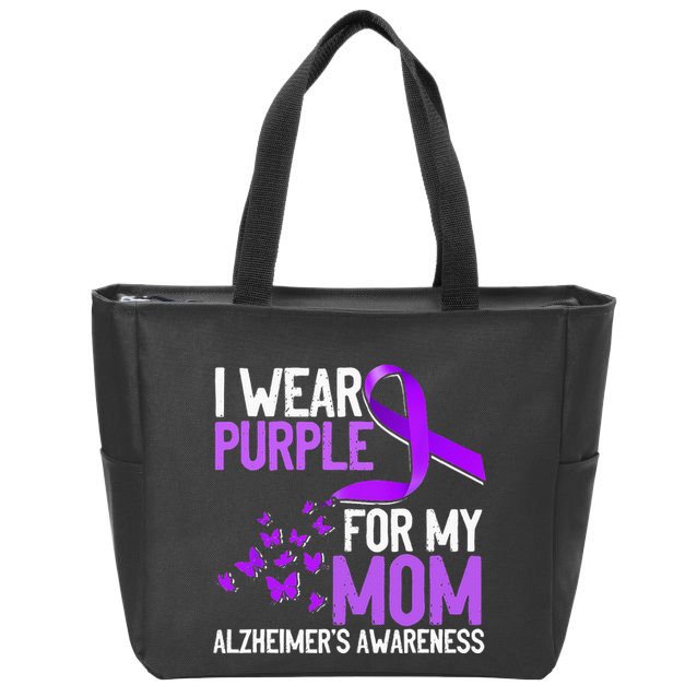 Wear Purple For My Mom Alzheimer´s Awareness Zip Tote Bag