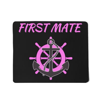 Womens Pink First Mate Boat Anchor Nautical Mousepad