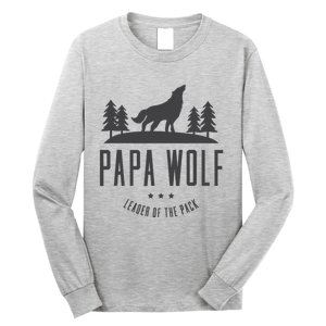 Wolf Pack Family - Dad Papa Wolf Long Sleeve Shirt