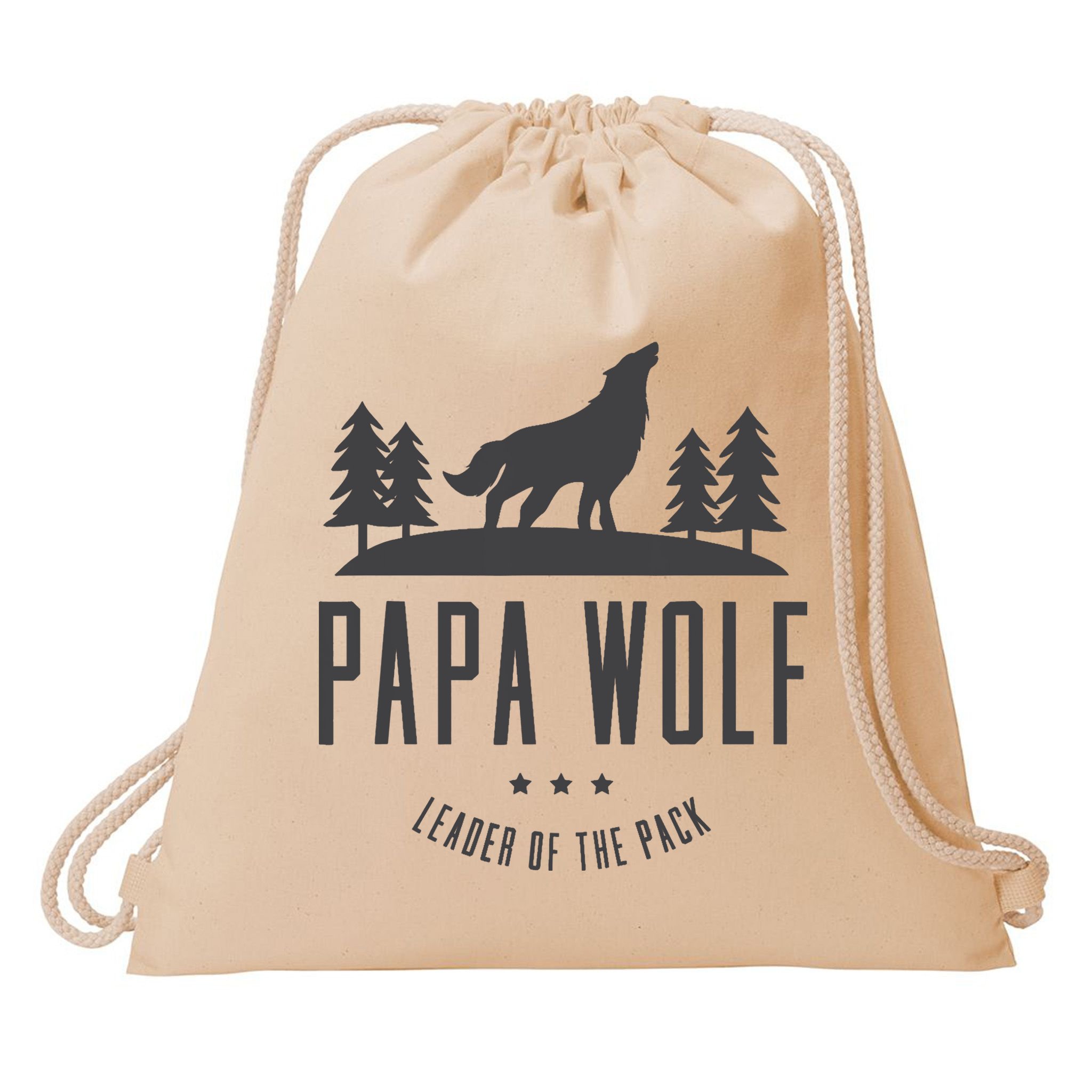 Wolf Pack Family - Dad Papa Wolf Drawstring Bag