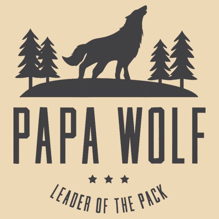 Wolf Pack Family - Dad Papa Wolf Drawstring Bag