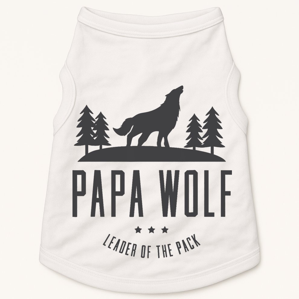 Wolf Pack Family - Dad Papa Wolf Doggie Tank