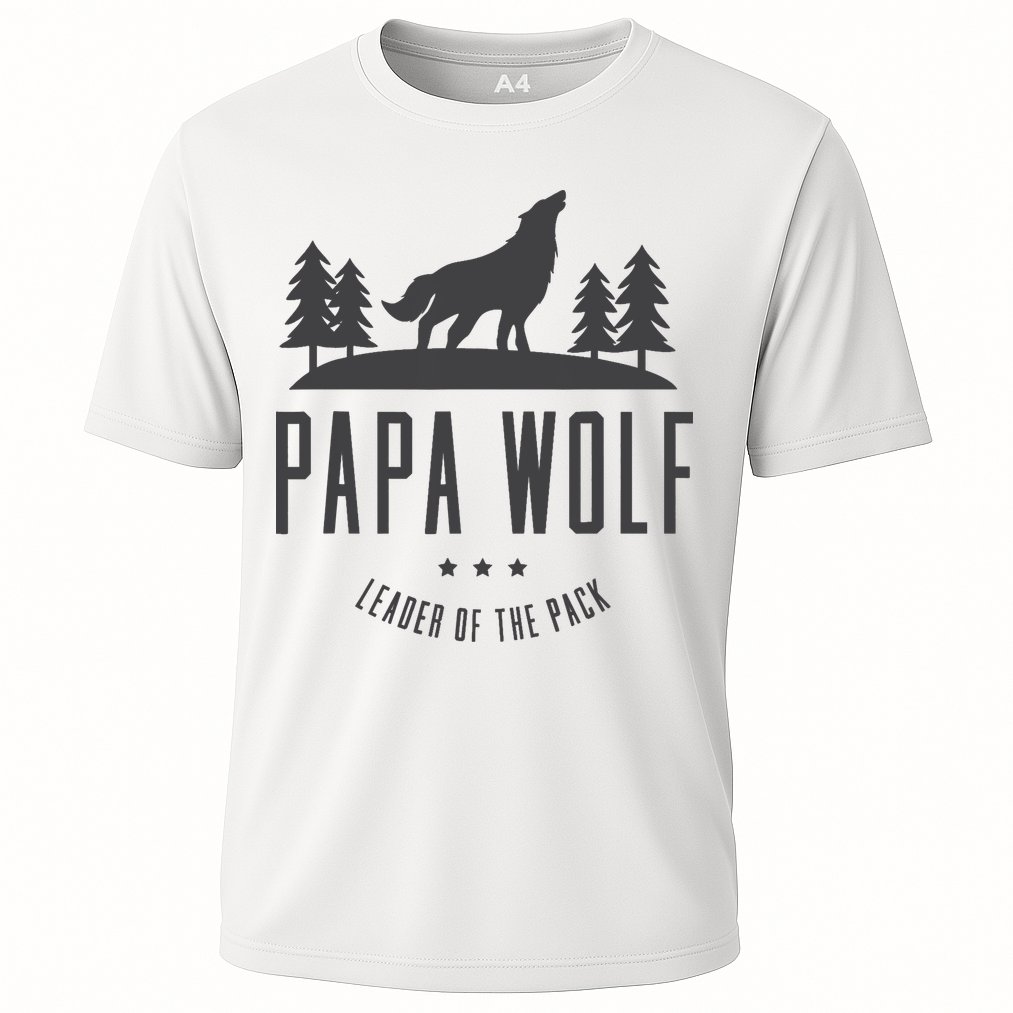 Wolf Pack Family - Dad Papa Wolf Cooling Performance Crew T-Shirt