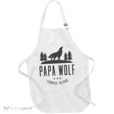 Wolf Pack Family - Dad Papa Wolf Full-Length Apron With Pockets