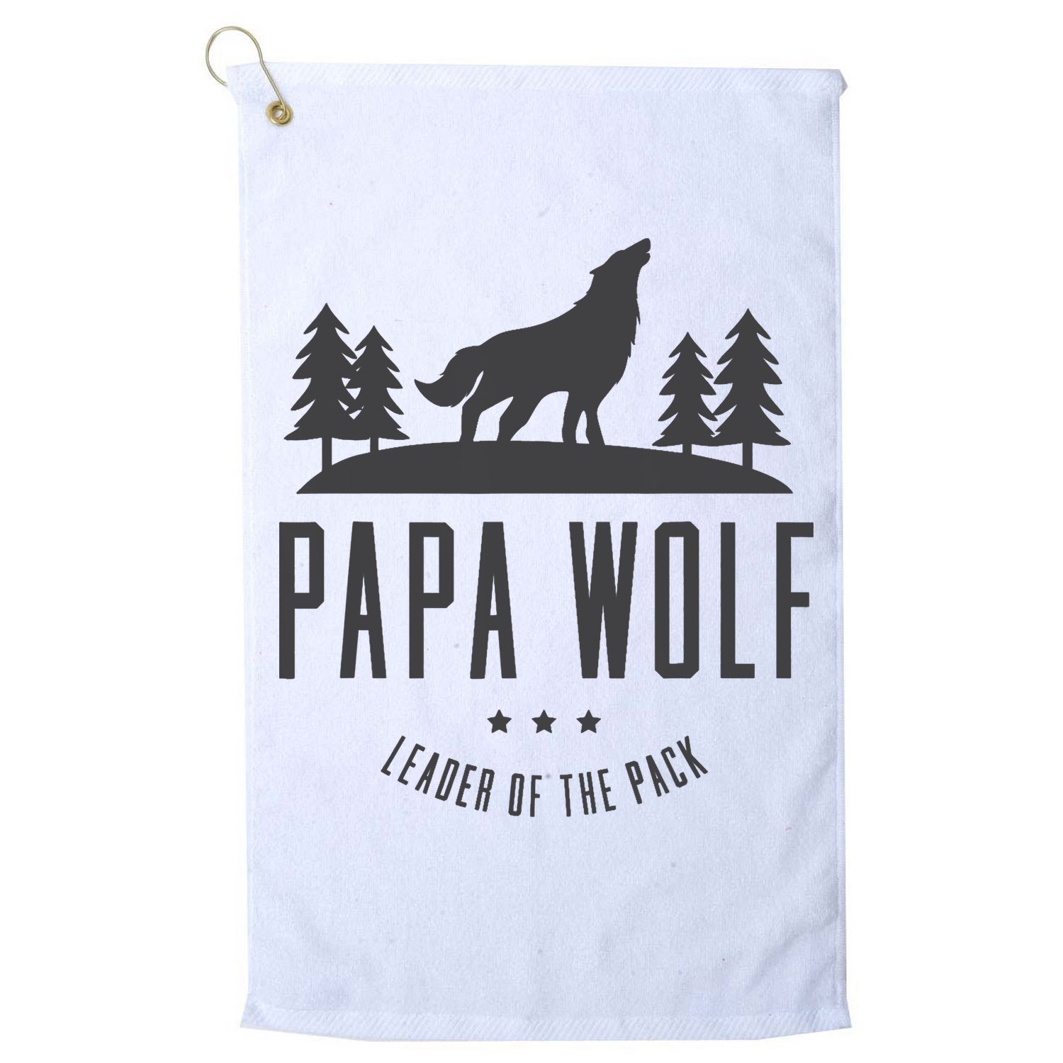 Wolf Pack Family - Dad Papa Wolf Golf Towel