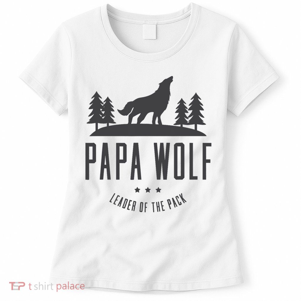 Wolf Pack Family - Dad Papa Wolf Womens T-Shirt
