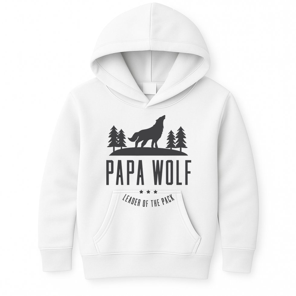 Wolf Pack Family - Dad Papa Wolf Kids Hoodie