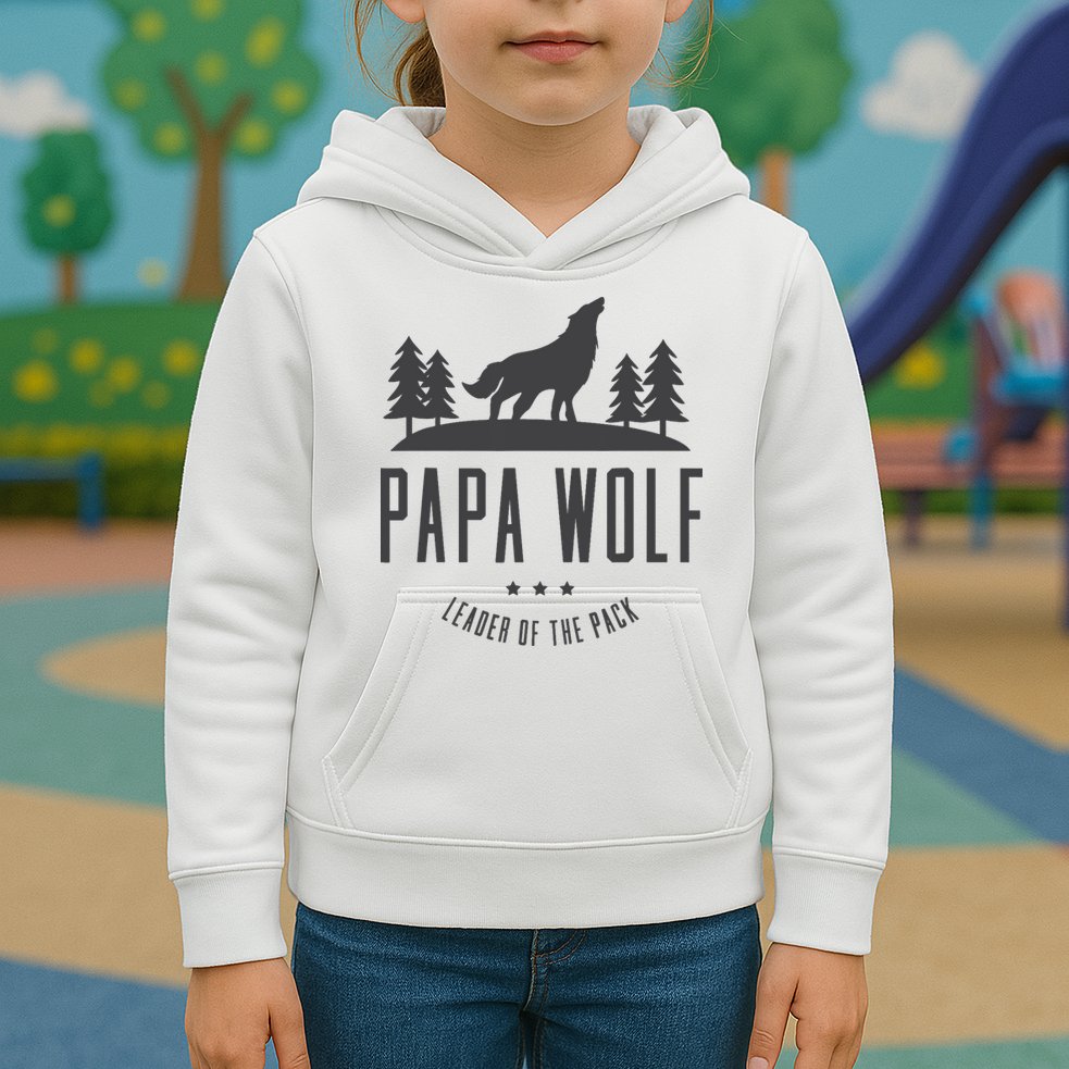 Wolf Pack Family - Dad Papa Wolf Kids Hoodie