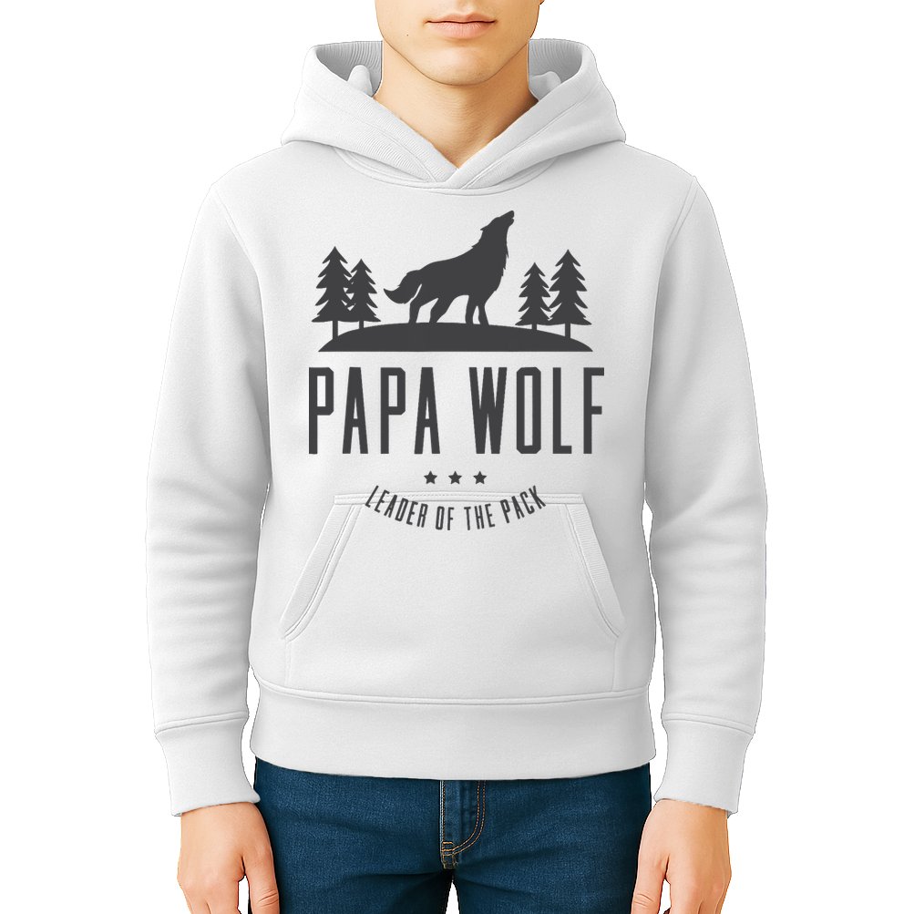 Wolf Pack Family - Dad Papa Wolf Kids Hoodie