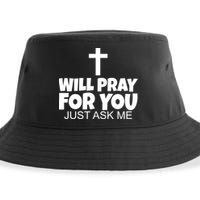 Will Pray For You Just Ask Me Christian Healing Sustainable Bucket Hat
