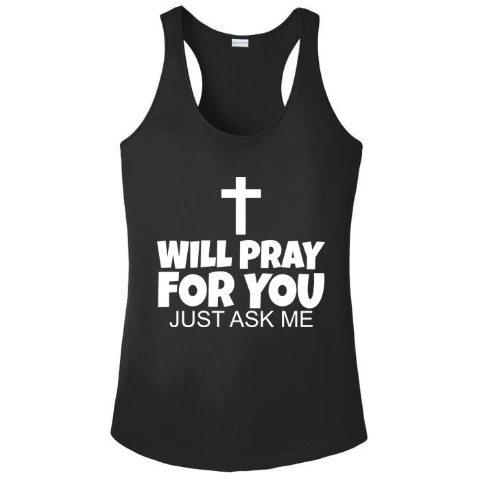 Will Pray For You Just Ask Me Christian Healing Ladies PosiCharge Competitor Racerback Tank