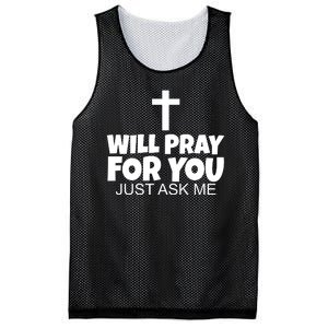 Will Pray For You Just Ask Me Christian Healing Mesh Reversible Basketball Jersey Tank