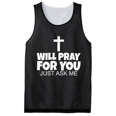 Will Pray For You Just Ask Me Christian Healing Mesh Reversible Basketball Jersey Tank