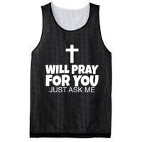Will Pray For You Just Ask Me Christian Healing Mesh Reversible Basketball Jersey Tank