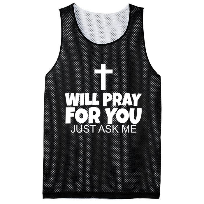 Will Pray For You Just Ask Me Christian Healing Mesh Reversible Basketball Jersey Tank