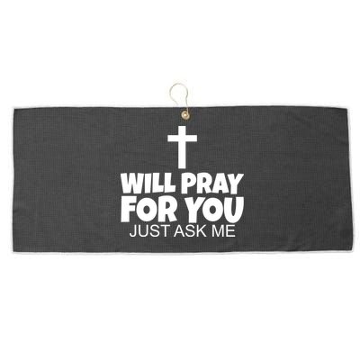 Will Pray For You Just Ask Me Christian Healing Large Microfiber Waffle Golf Towel