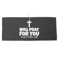 Will Pray For You Just Ask Me Christian Healing Large Microfiber Waffle Golf Towel