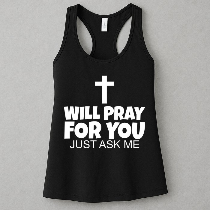 Will Pray For You Just Ask Me Christian Healing Womens Tank Top
