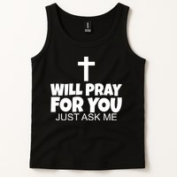 Will Pray For You Just Ask Me Christian Healing Tank Top