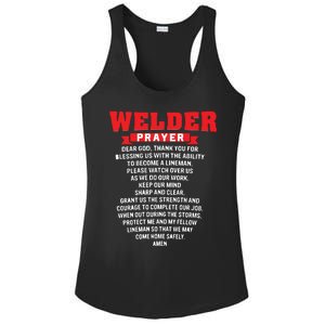 Welder Prayer Funny Christian Welding Grandpa Dad Husband Ladies PosiCharge Competitor Racerback Tank