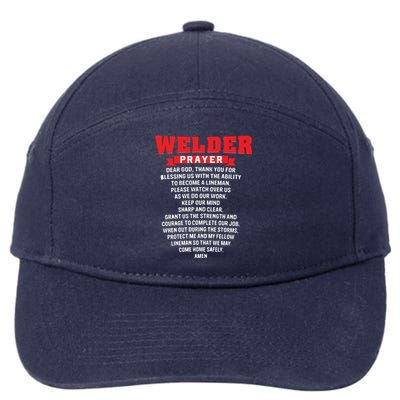 Welder Prayer Funny Christian Welding Grandpa Dad Husband 7-Panel Snapback Hat