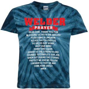 Welder Prayer Funny Christian Welding Grandpa Dad Husband Kids Tie-Dye T-Shirt