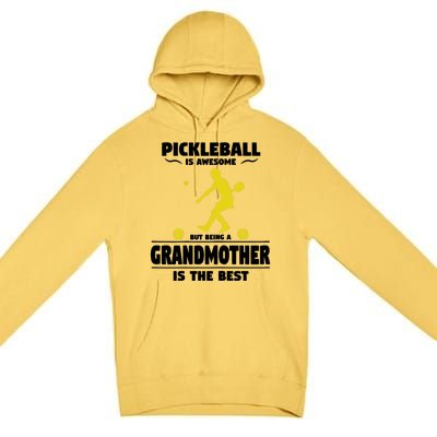 Wo Pickleball For Proud Grandmothers Grandma Pickleball Premium Pullover Hoodie