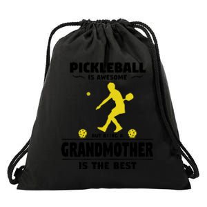 Wo Pickleball For Proud Grandmothers Grandma Pickleball Drawstring Bag