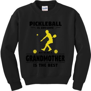 Wo Pickleball For Proud Grandmothers Grandma Pickleball Kids Sweatshirt