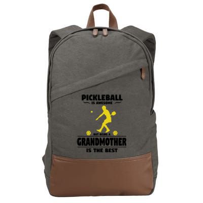 Wo Pickleball For Proud Grandmothers Grandma Pickleball Cotton Canvas Backpack