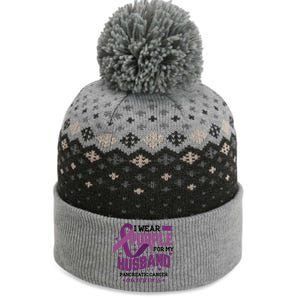 Wear Purple For Husband Pancreatic Cancer Awareness Graphic Great Gift The Baniff Cuffed Pom Beanie