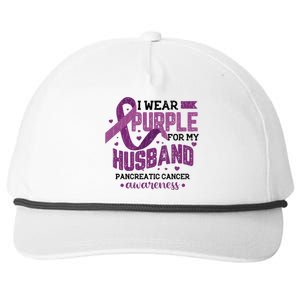 Wear Purple For Husband Pancreatic Cancer Awareness Graphic Great Gift Snapback Five-Panel Rope Hat