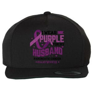 Wear Purple For Husband Pancreatic Cancer Awareness Graphic Great Gift Wool Snapback Cap