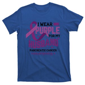 Wear Purple For Husband Pancreatic Cancer Awareness Graphic Great Gift T-Shirt